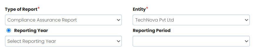 Certifications & Reports filter form