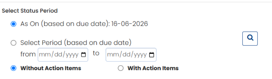 Select status filtering